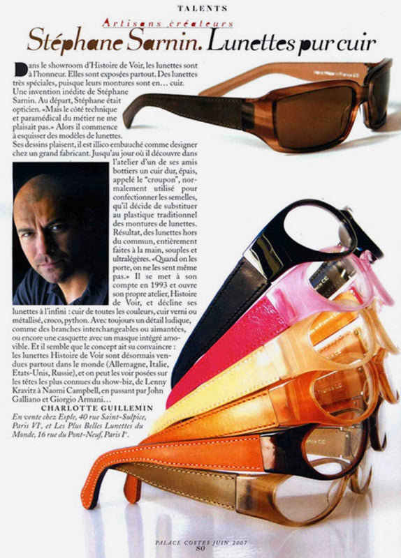HISTOIRE DE VOIR Black and Blue Leather Sunglasses