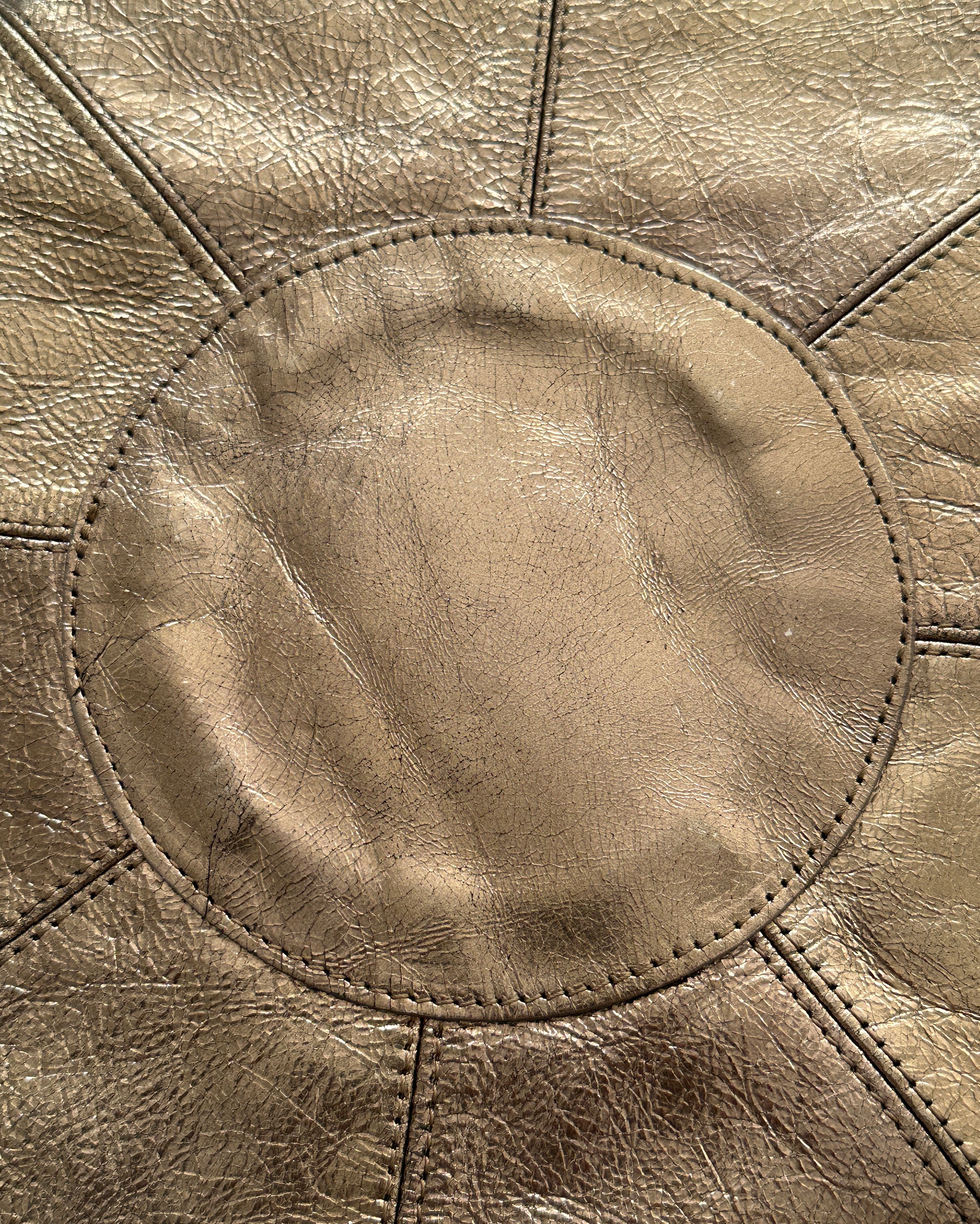 Reversible Origami Handbag in Distressed Metallic Leather