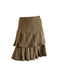 Wool Houndstooth Double-Layer Skirt S