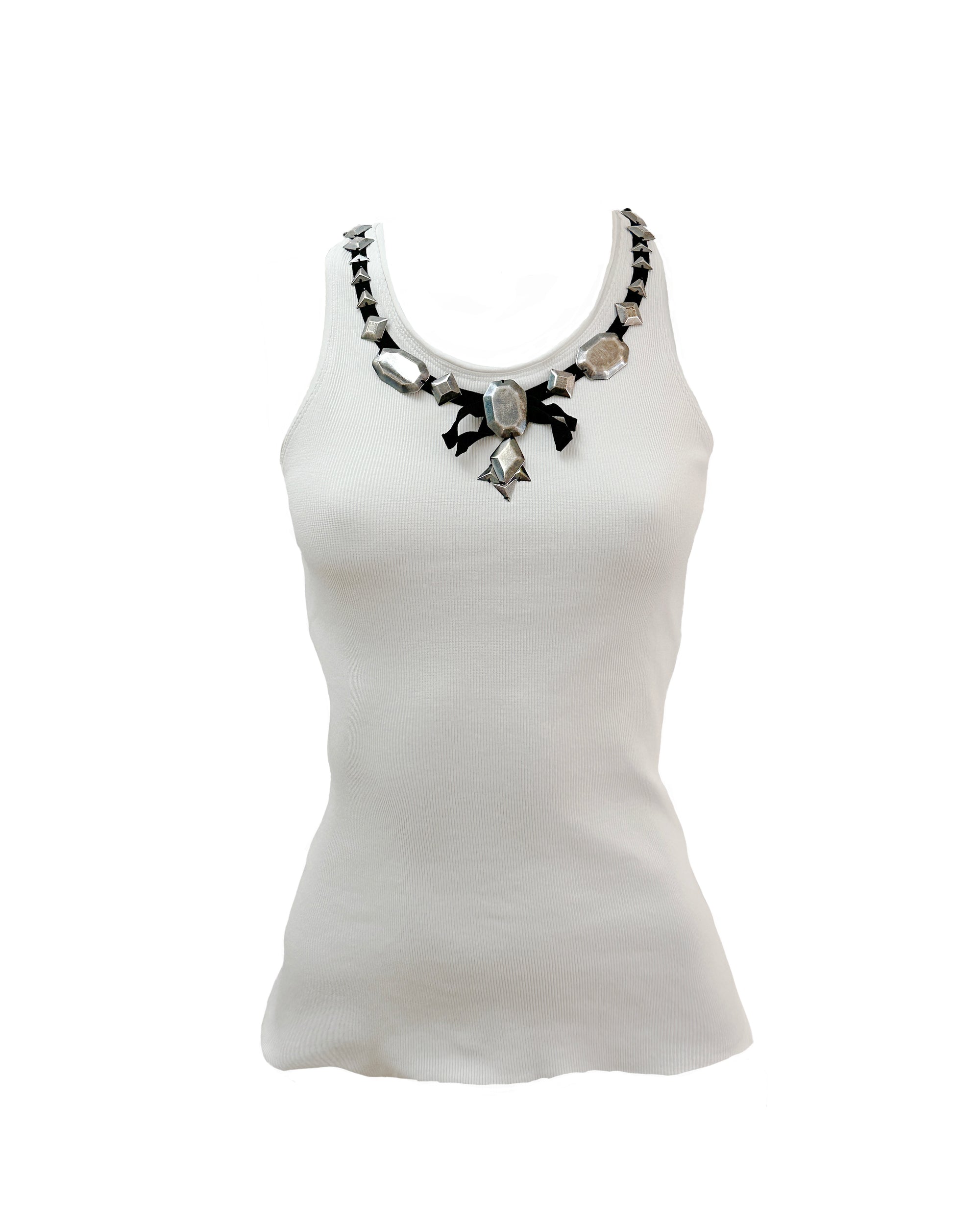 ANTONIO MARRAS Embellished Ribbed Tank S