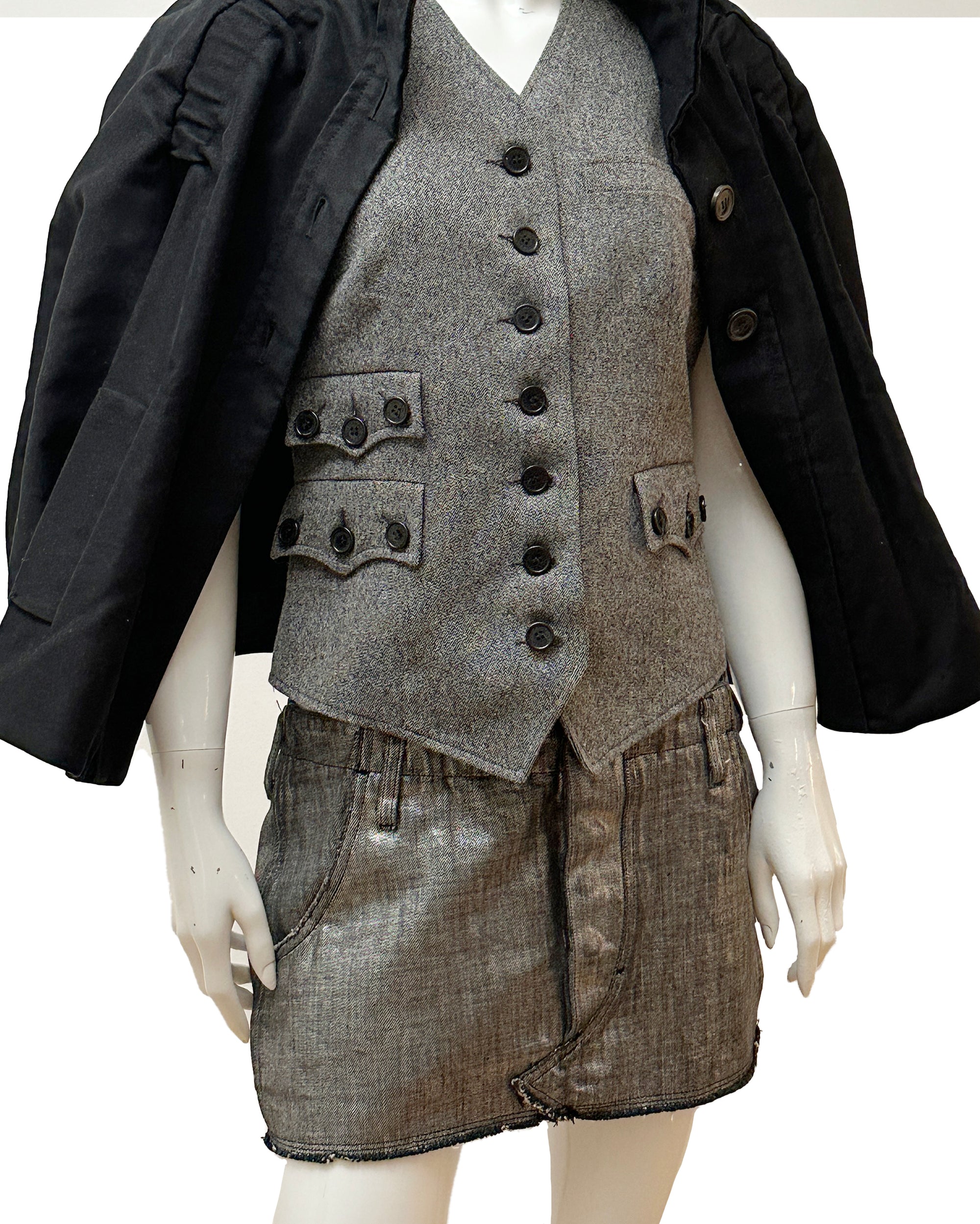 Gray Tailored Vest S/M