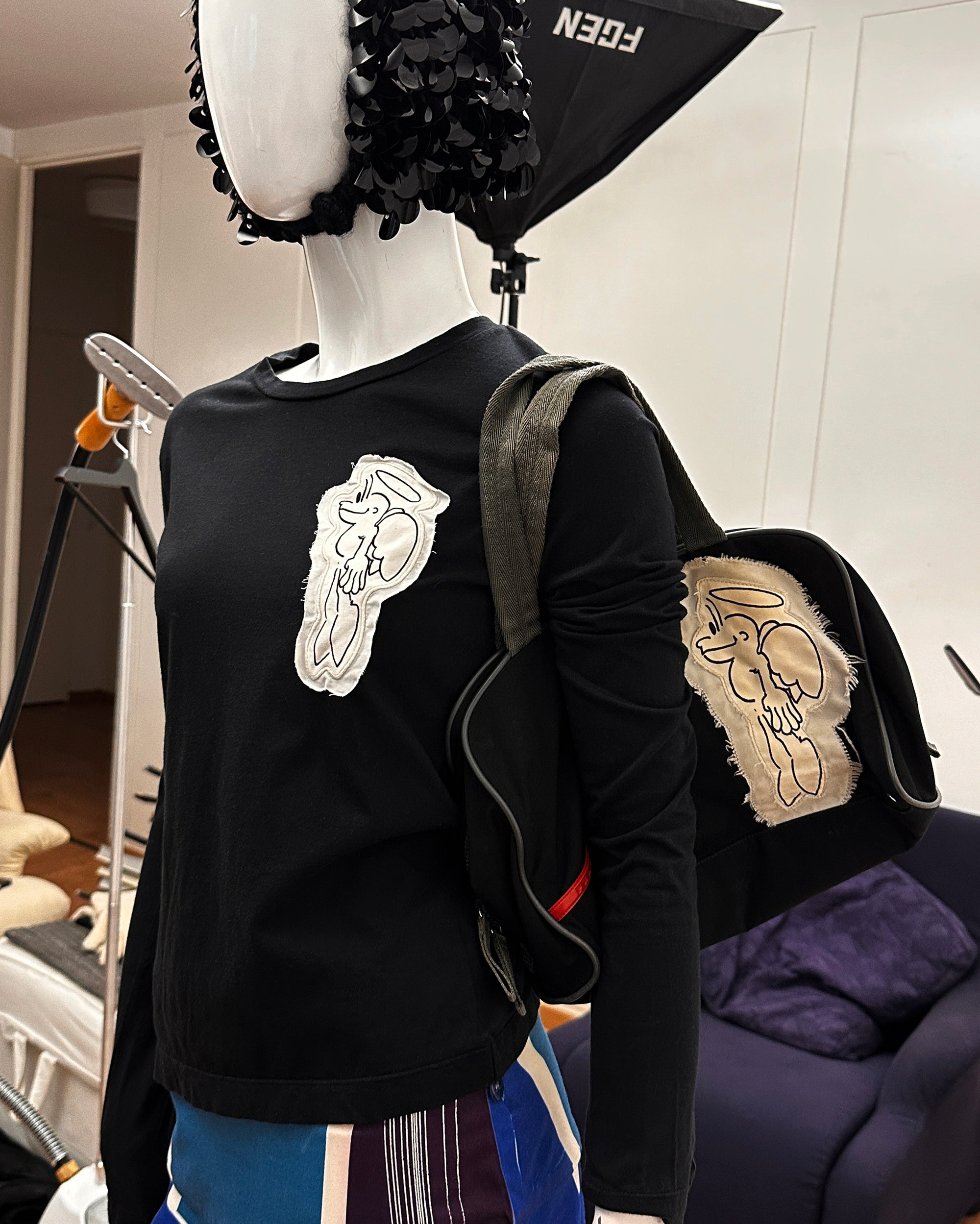 PRADA Angel Appliqué Top S