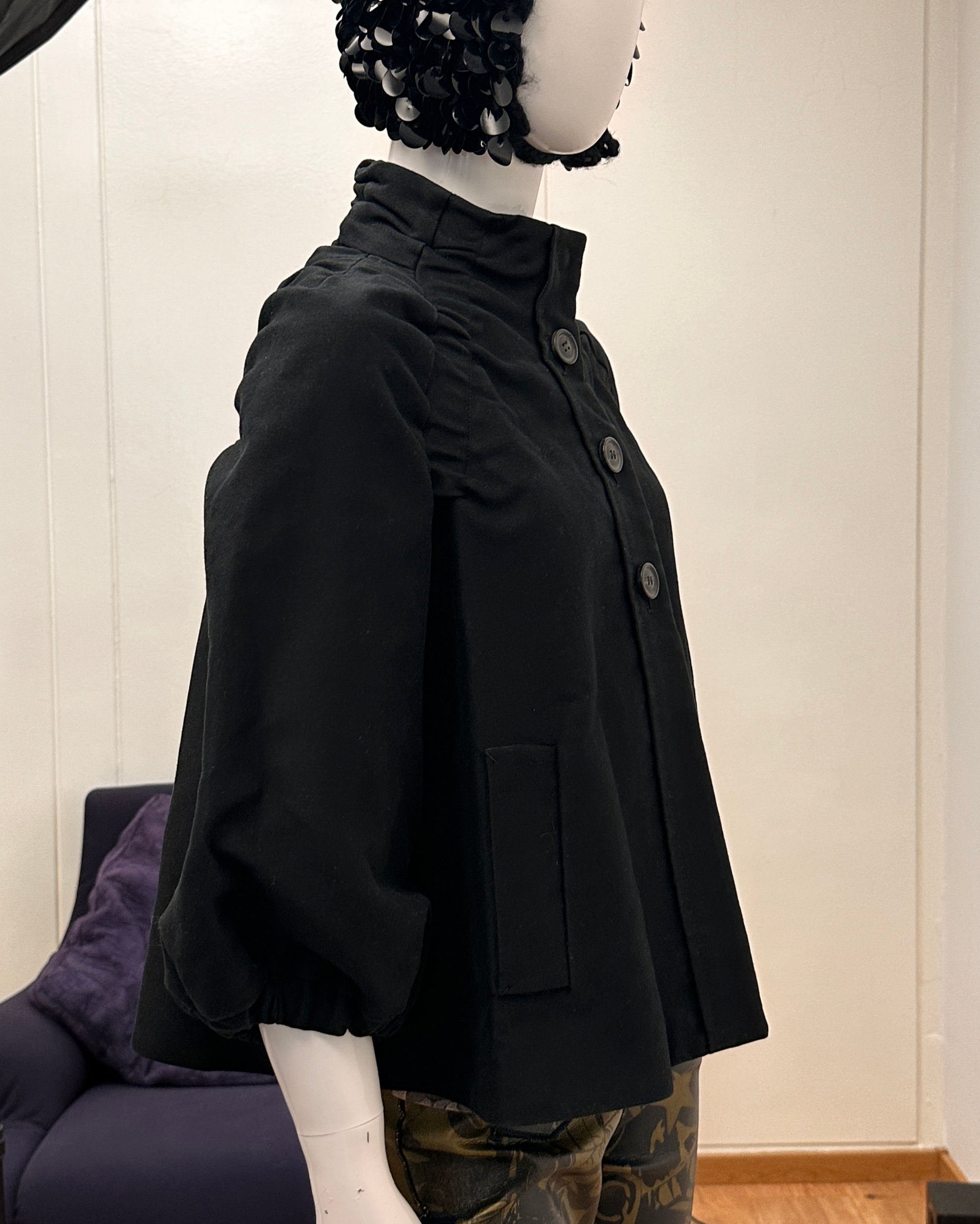 Sculpted Puff-Sleeve Jacket S