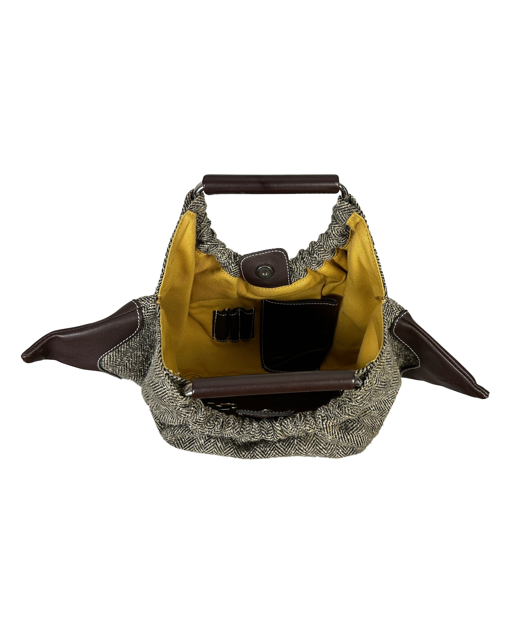 LUPO Wool and Leather Handbag