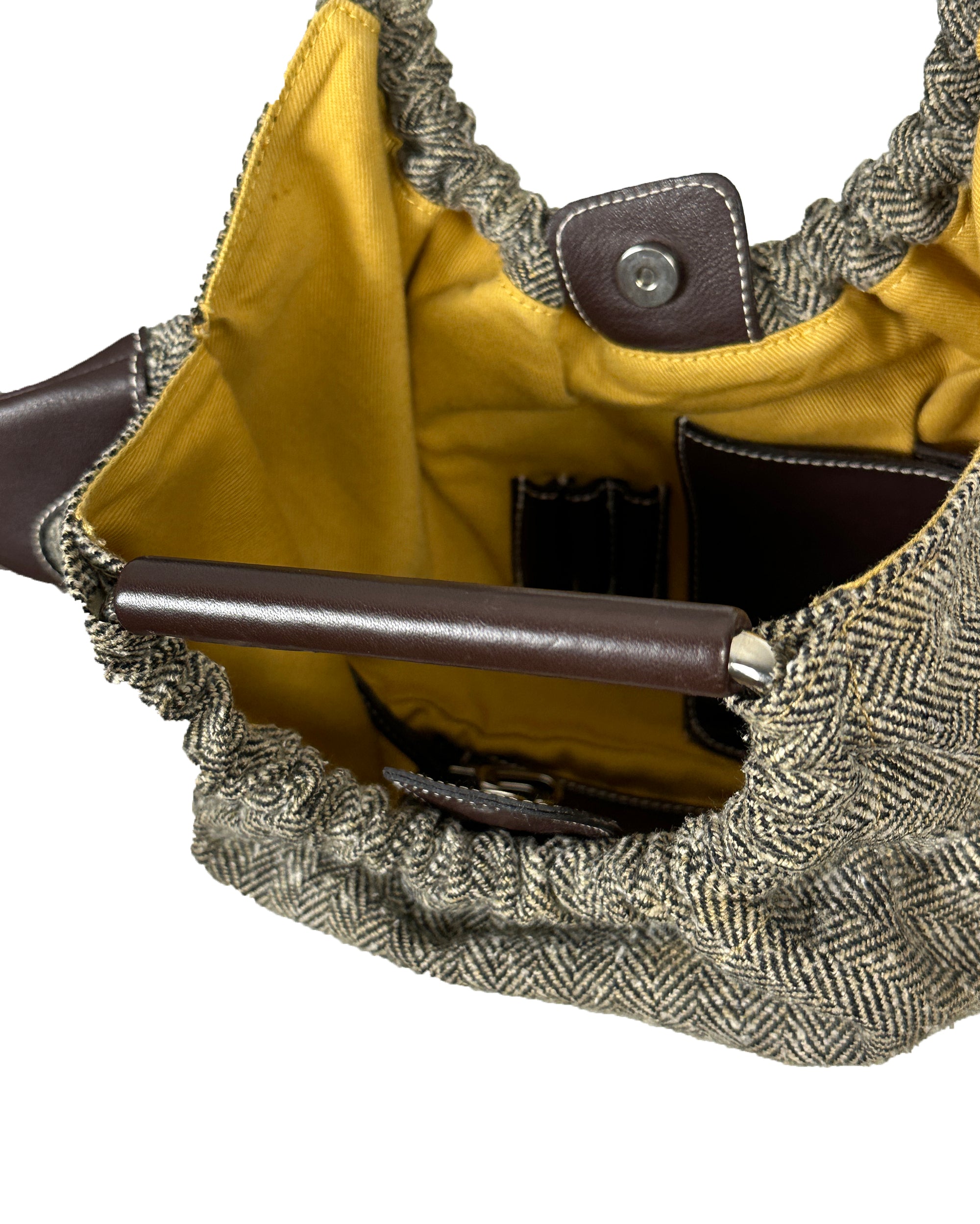 LUPO Wool and Leather Handbag