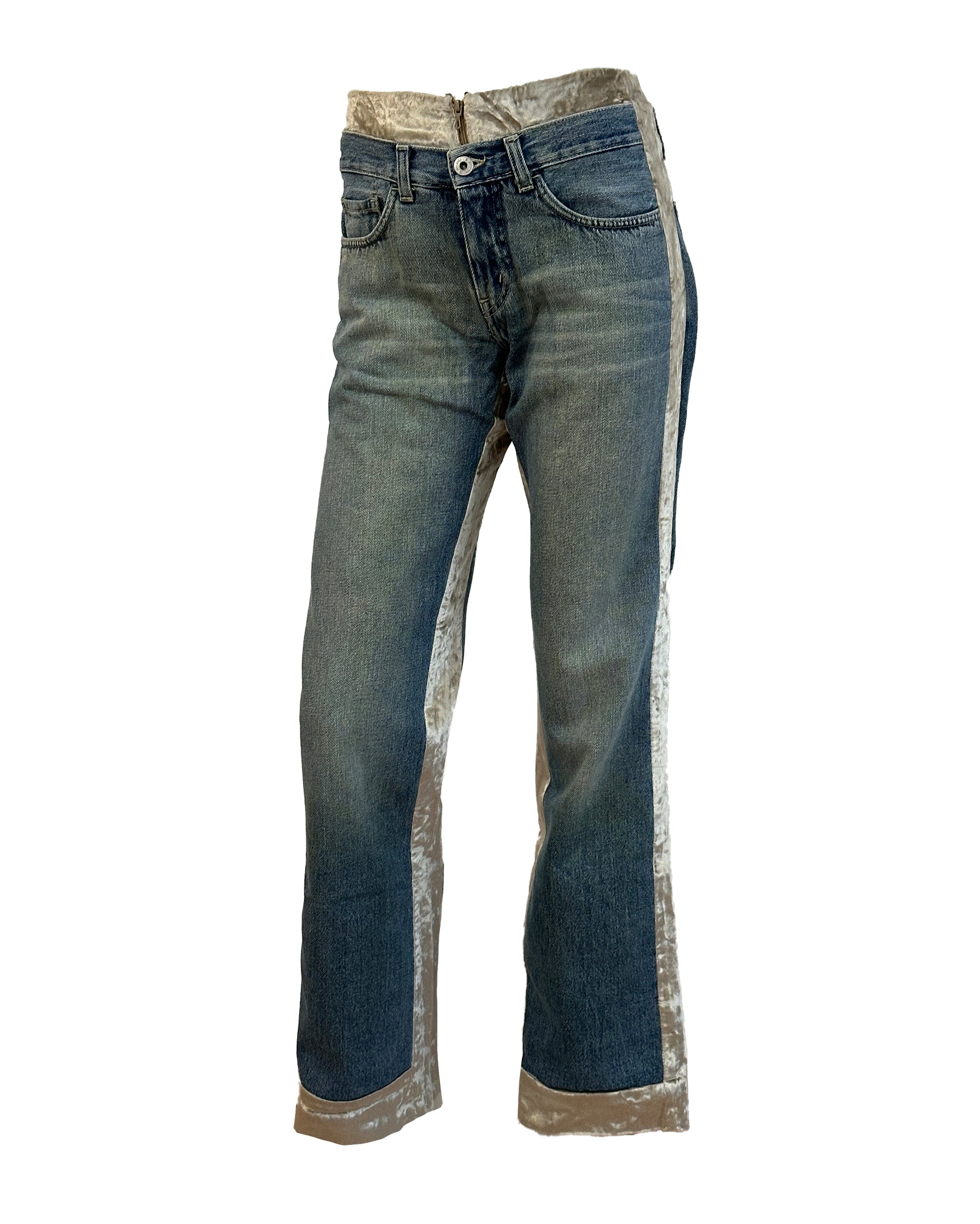 Illusion Denim and Velvet Jeans XS/S