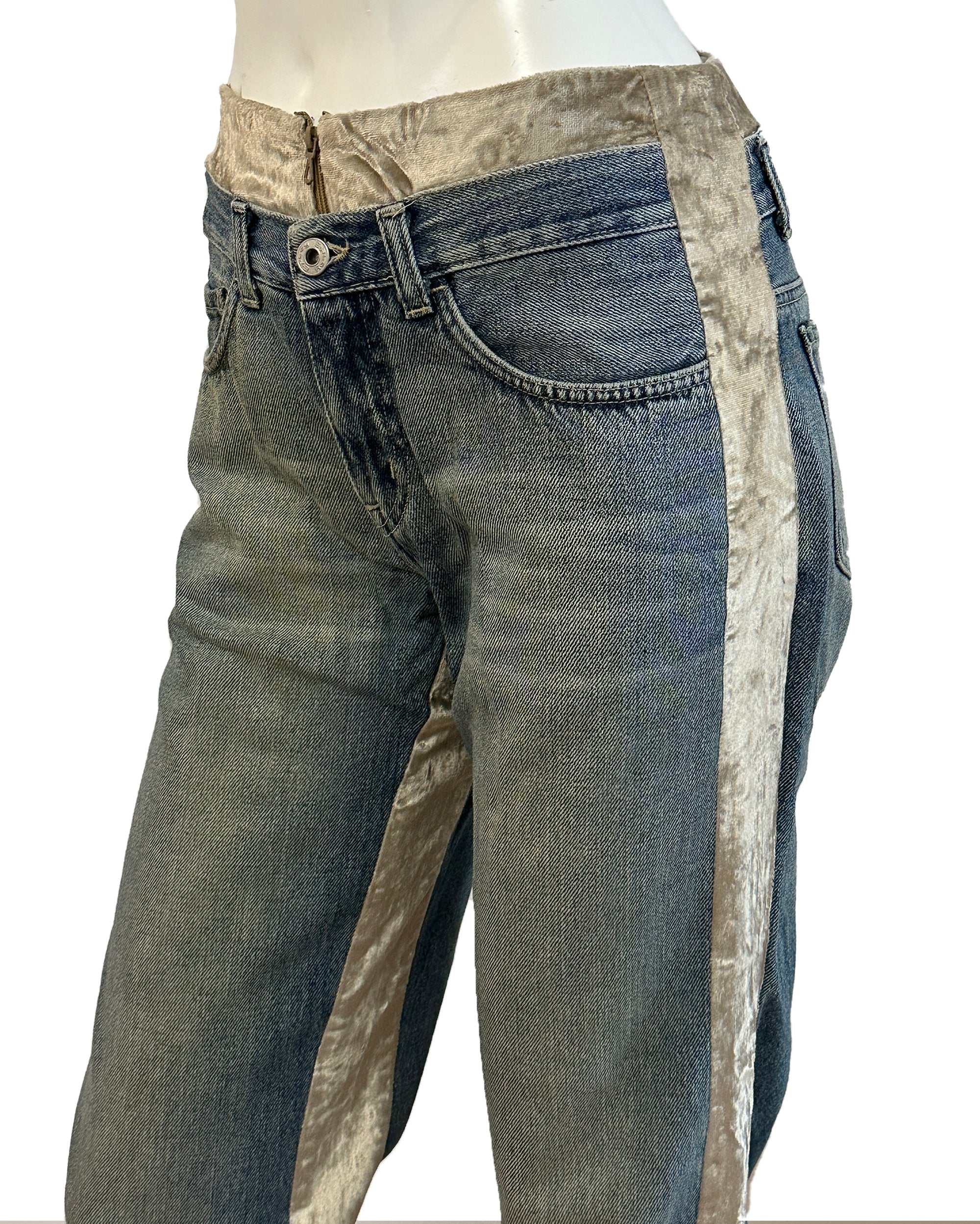 Illusion Denim and Velvet Jeans XS/S