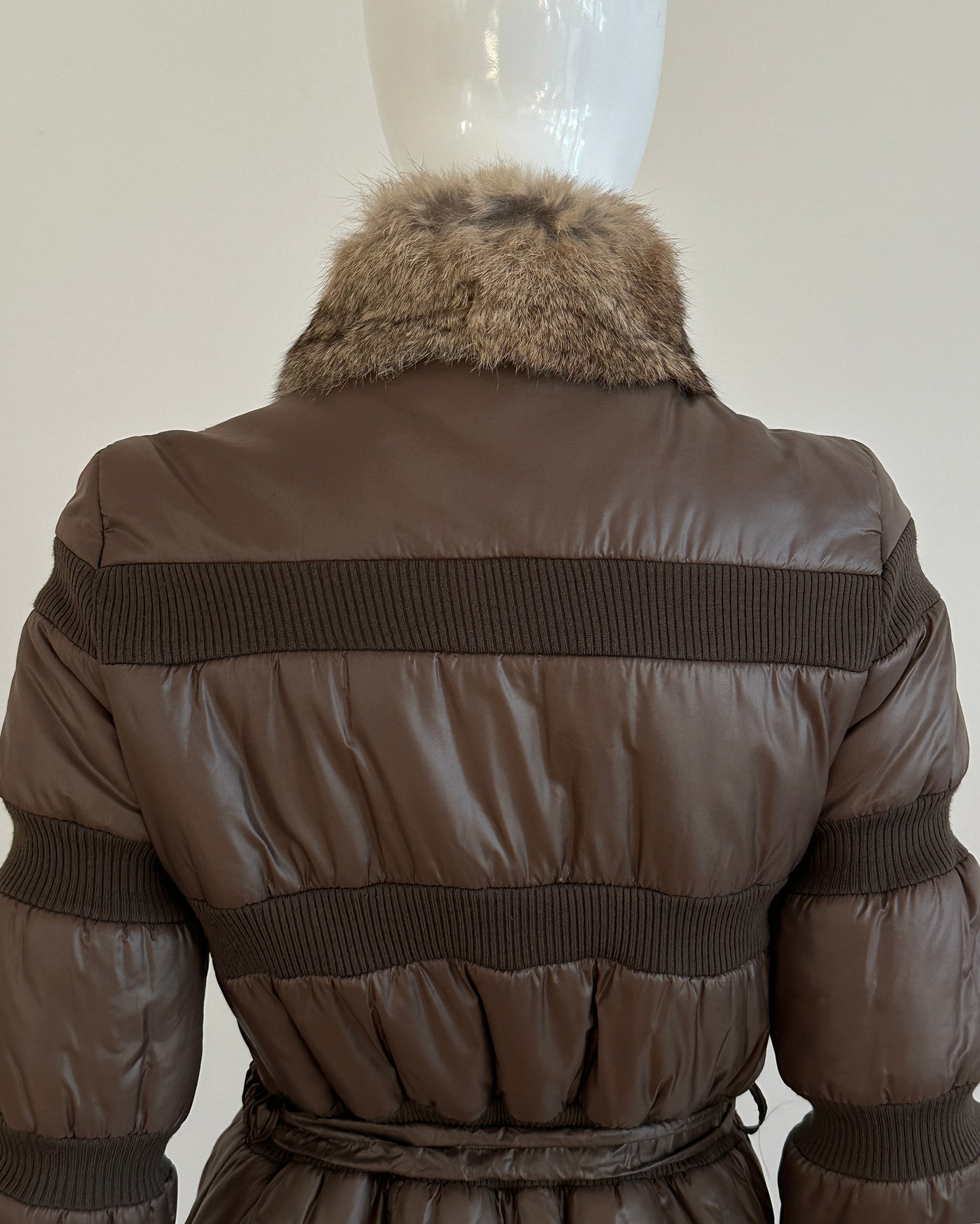Fur Collar Quilted Puffer Jacket S/M