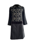 SUNAO KUWAHARA Black Lace & Velvet Panel Coat-Dress M