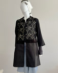 SUNAO KUWAHARA Black Lace & Velvet Panel Coat-Dress M
