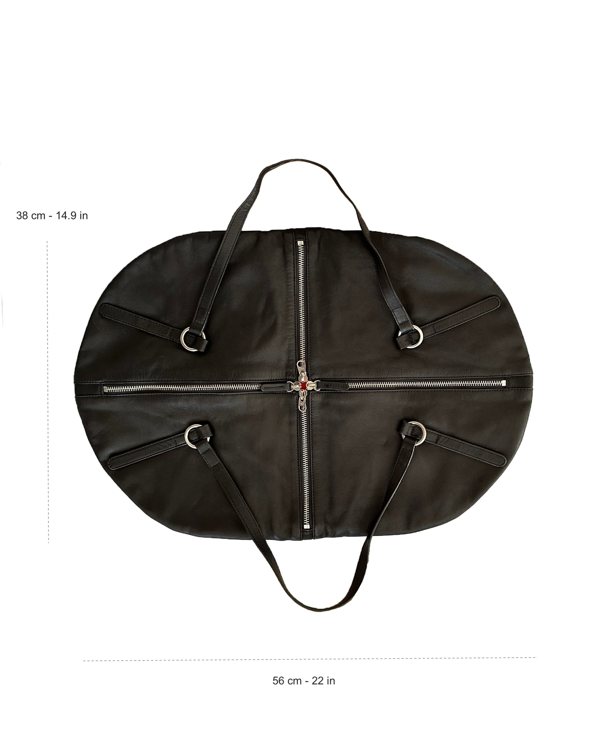 KAWA KAWA Quadrant Zip Leather Bag