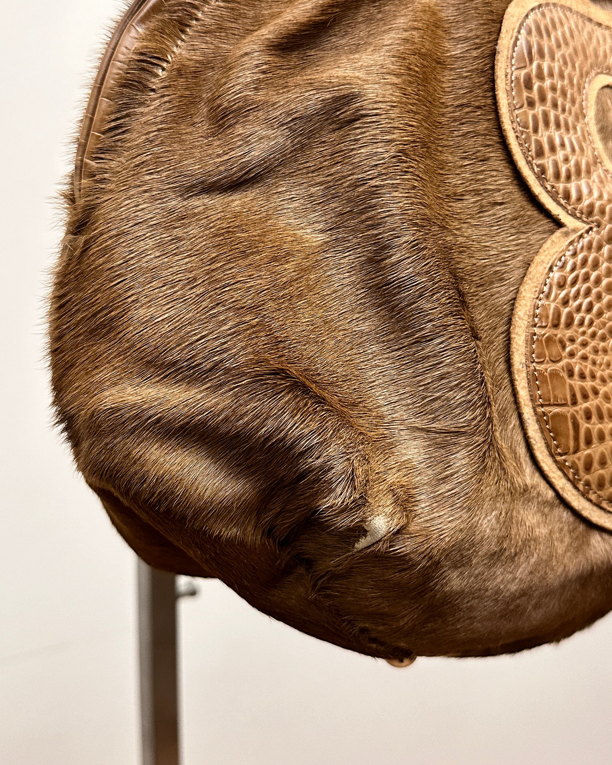 Number 8 Medium Fur Brown Shoulder Bag