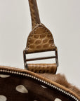 Number 8 Medium Fur Brown Shoulder Bag