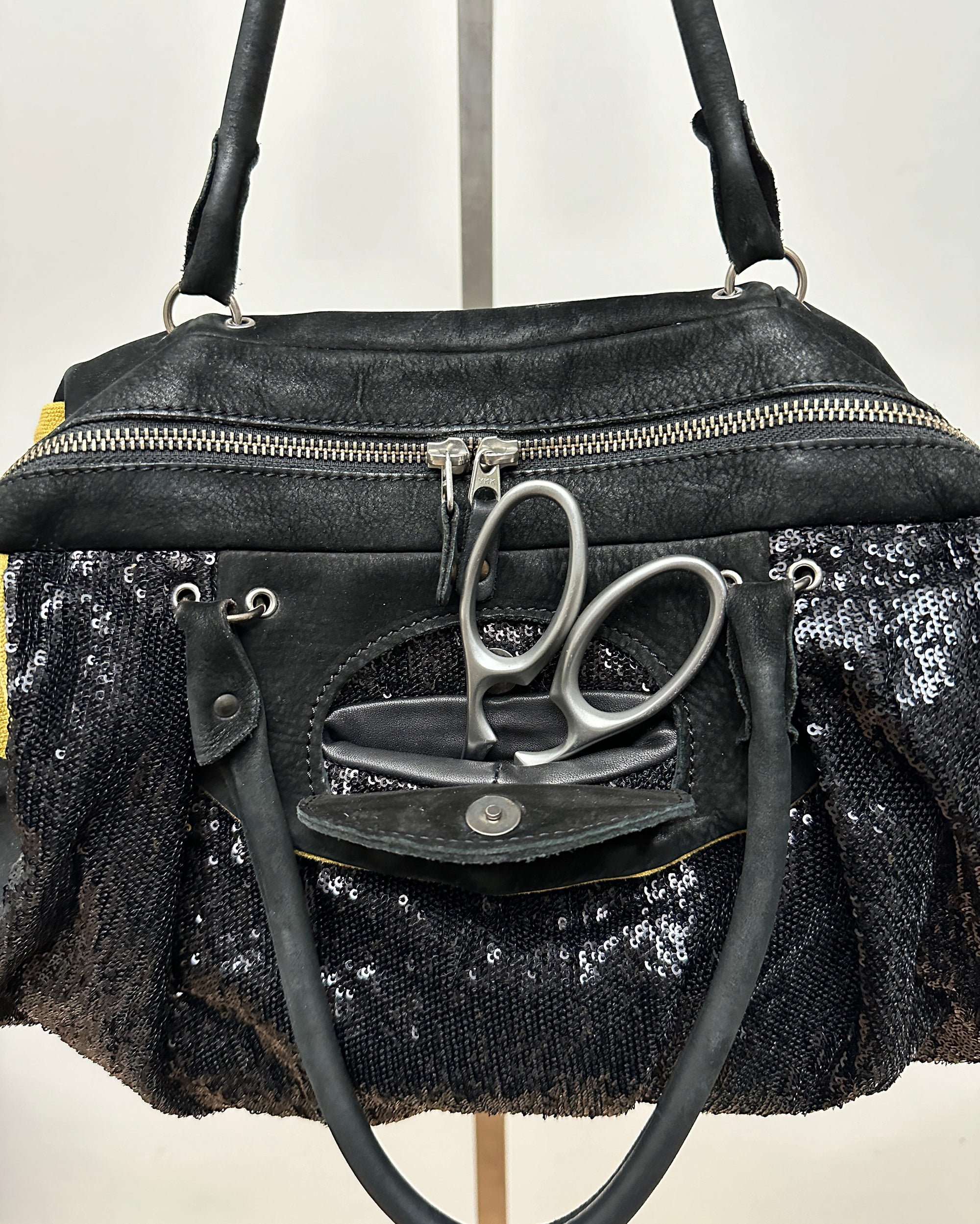 Italian Suede and Sequin Shoulder Bag
