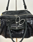 Italian Suede and Sequin Shoulder Bag