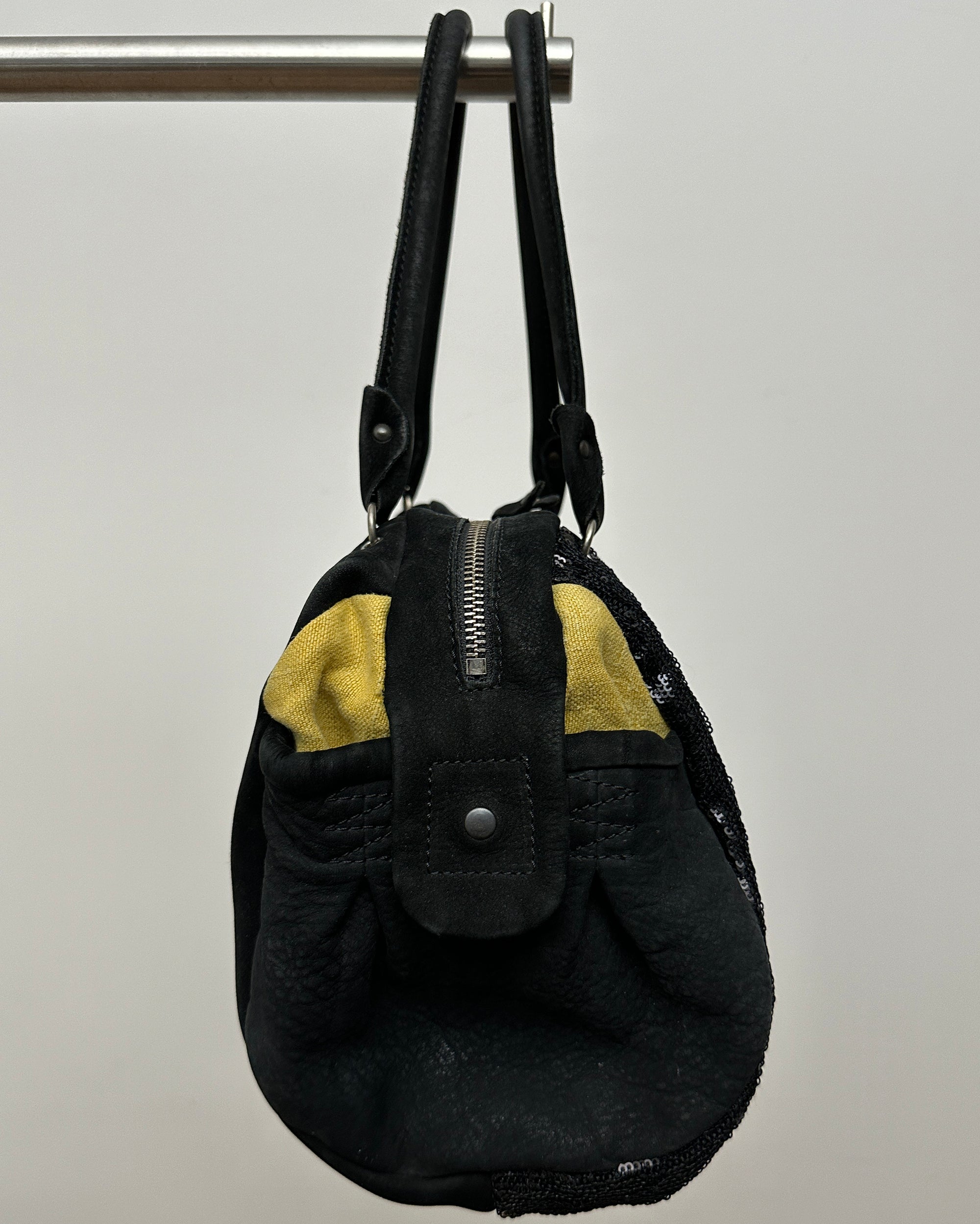 Italian Suede and Sequin Shoulder Bag