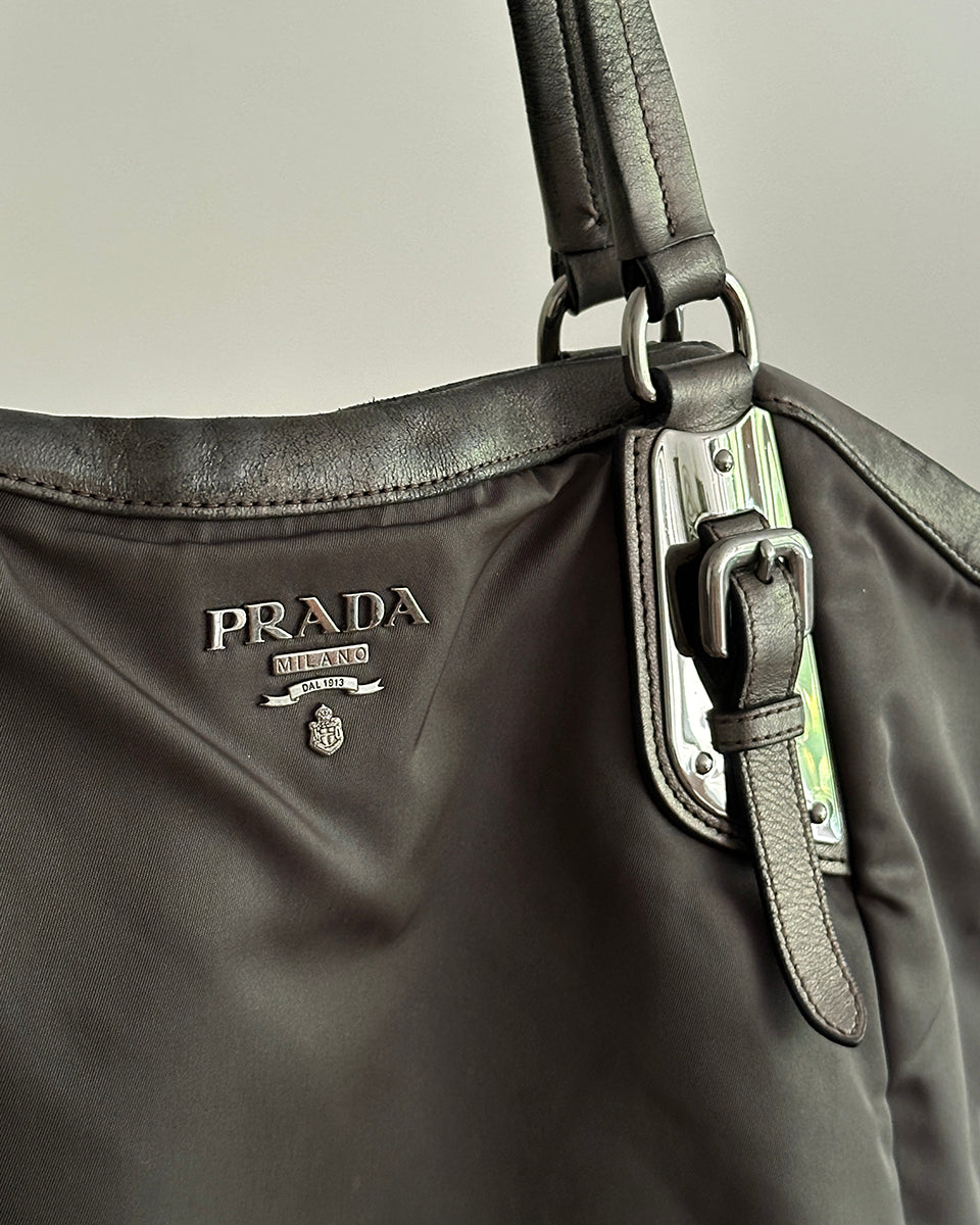 PRADA FW 2007 Nylon Leather Shoulder Bag