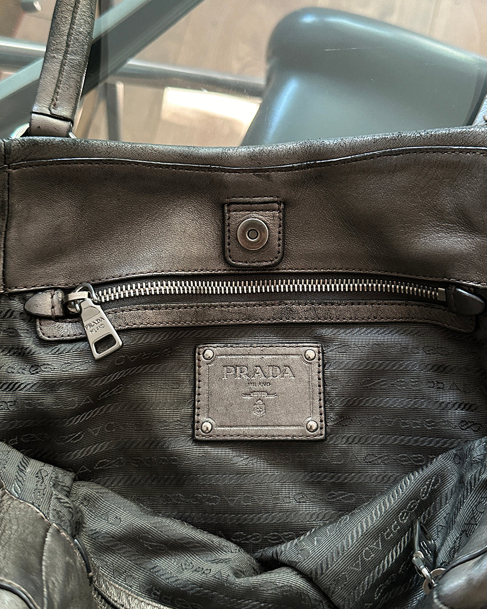 PRADA FW 2007 Nylon Leather Shoulder Bag
