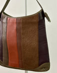 Multitone Leather & Fur Panel Shoulder Bag