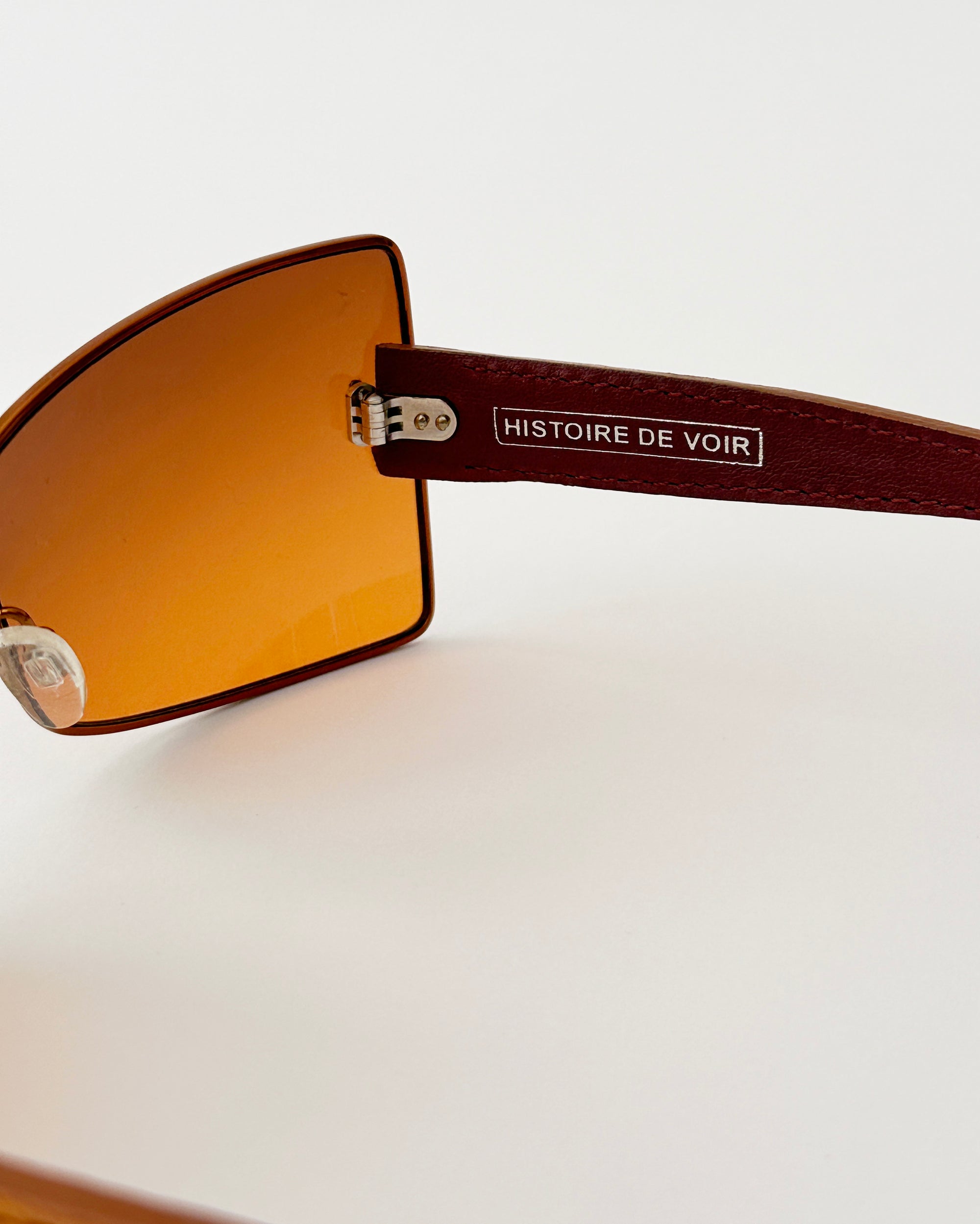 HISTORIE DE VOIR Orange Leather Sunglasses