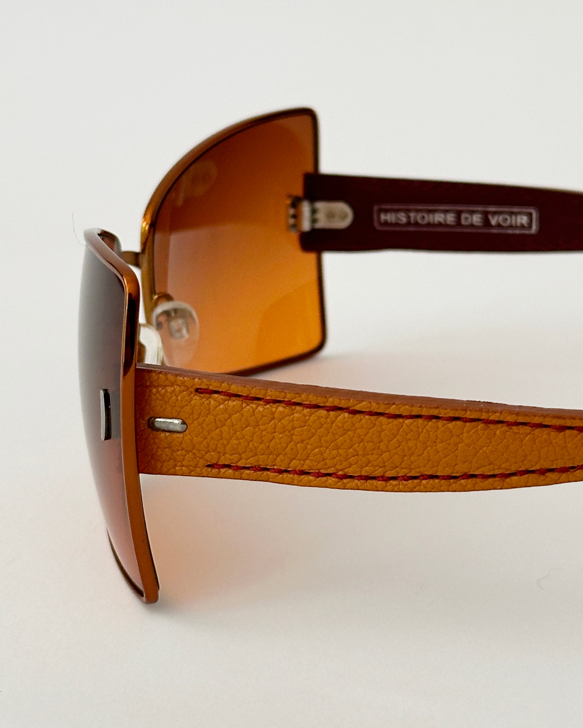 HISTORIE DE VOIR Orange Leather Sunglasses