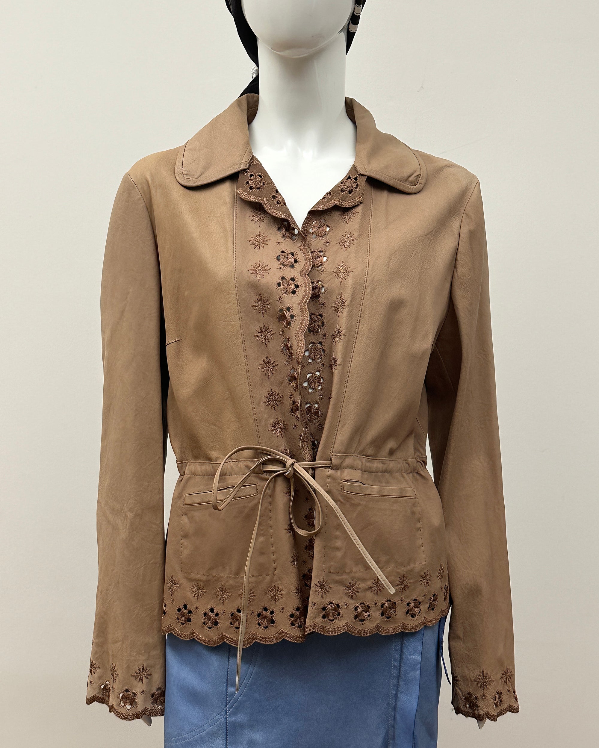 SPORTMAX Light Leather Jacket L