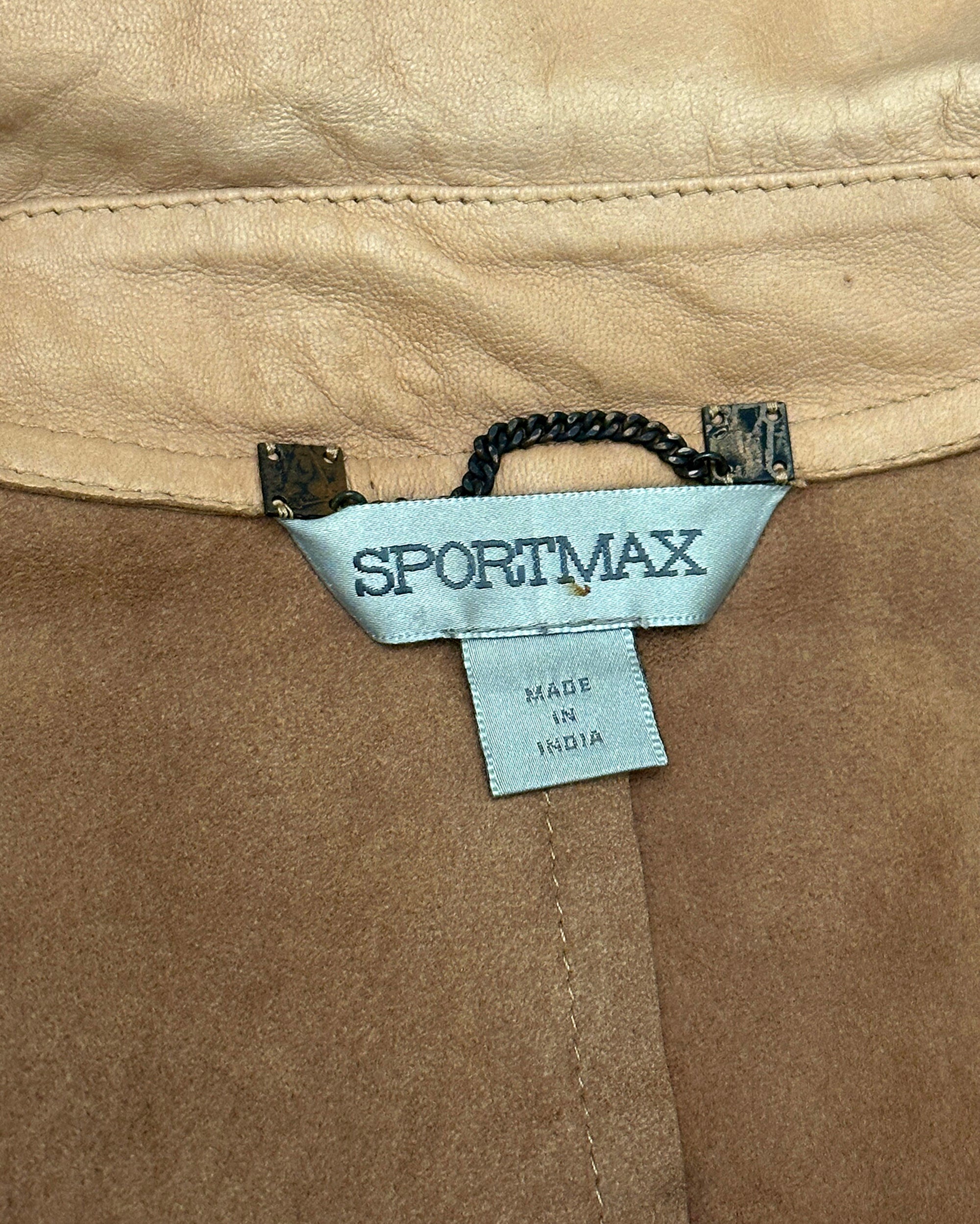 SPORTMAX Light Leather Jacket L
