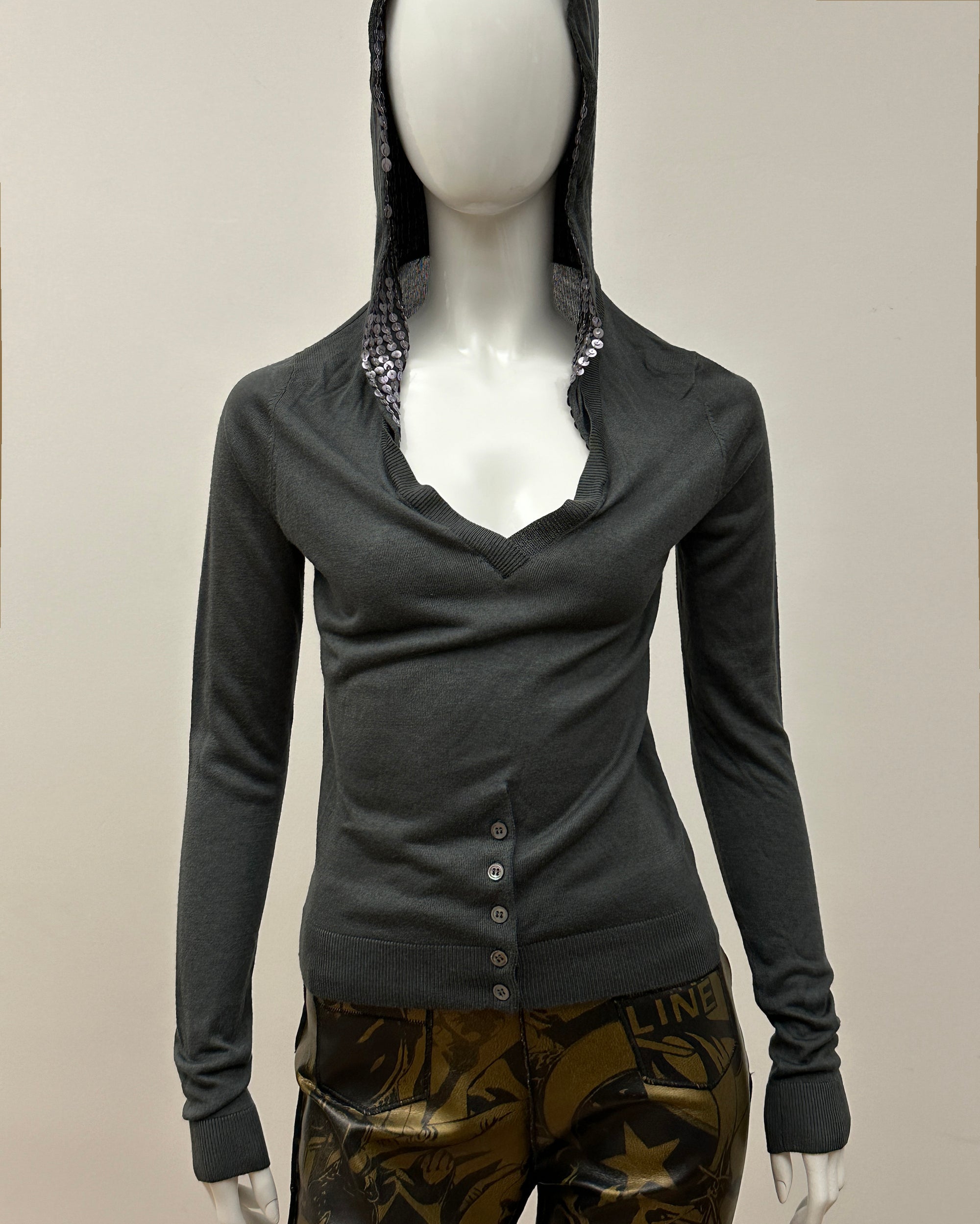 Sequin Hooded Top S