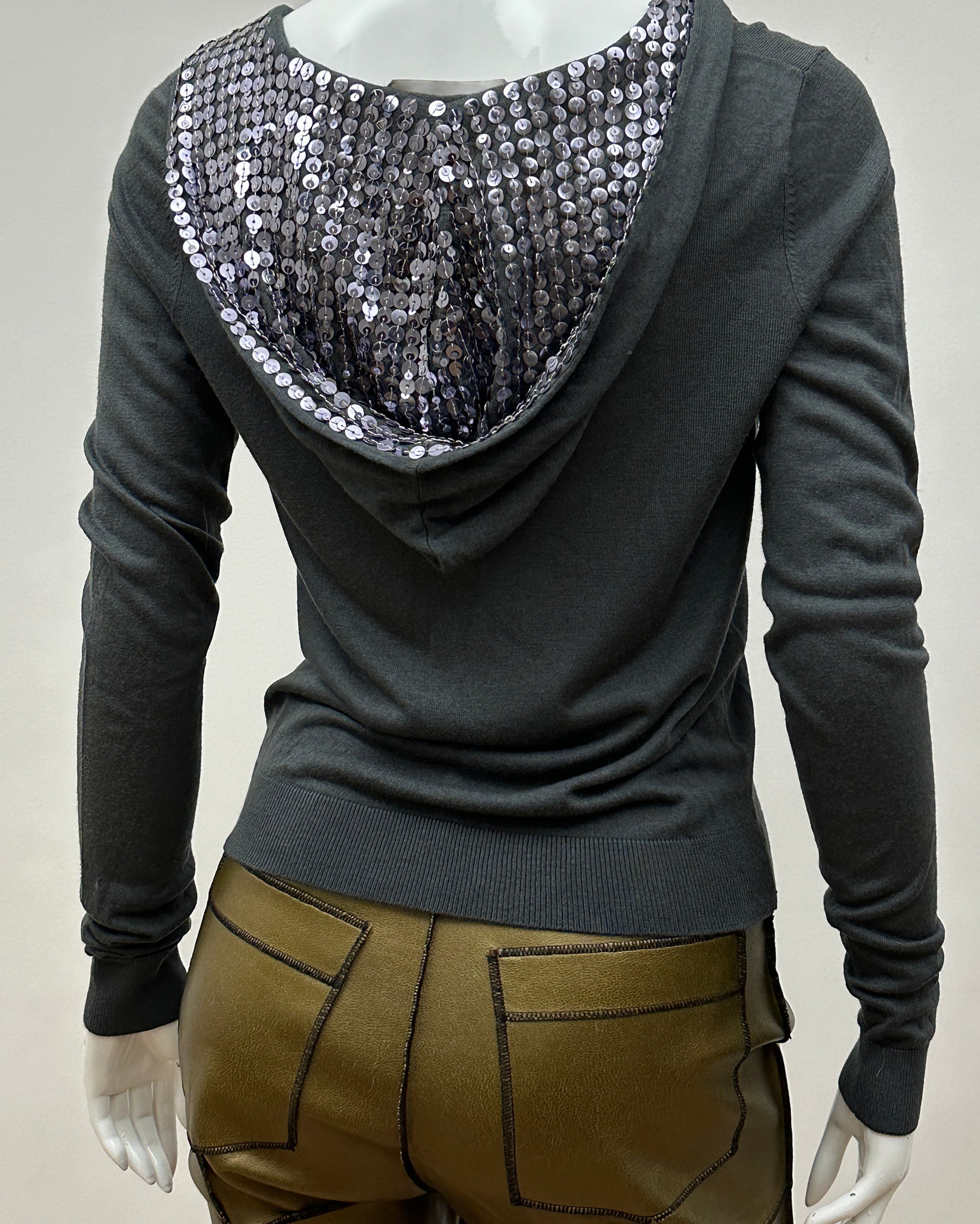 Sequin Hooded Top S