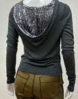 Sequin Hooded Top S