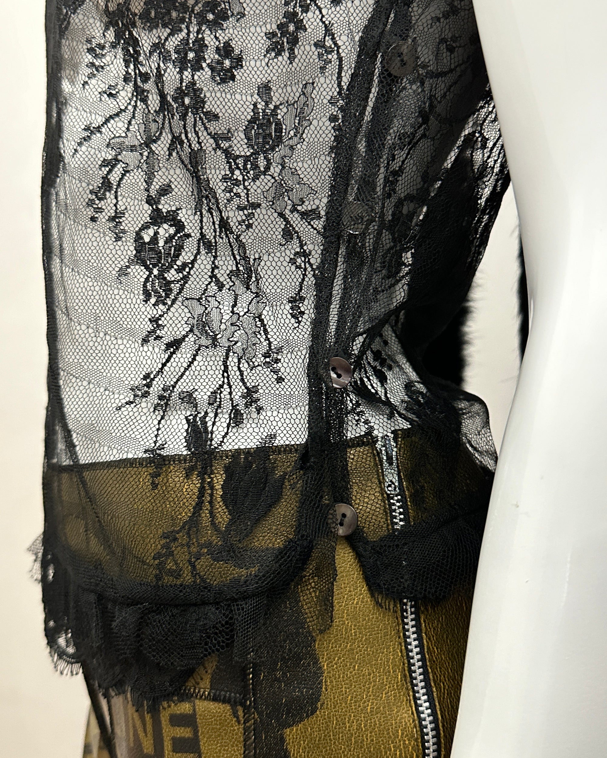MIKI MIALY Sheer Lace Top S