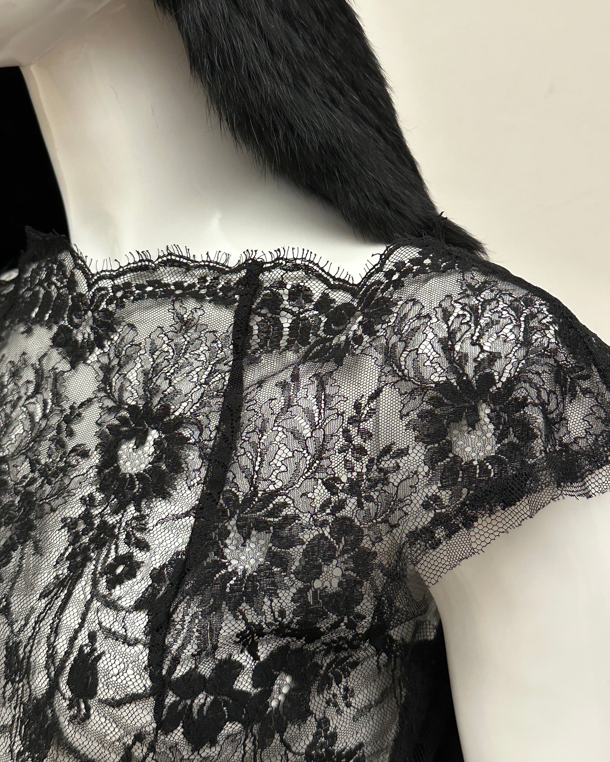 MIKI MIALY Sheer Lace Top S