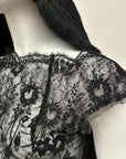 MIKI MIALY Sheer Lace Top S