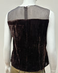 HIROKO KOSHINO Silk Courdroy Top M