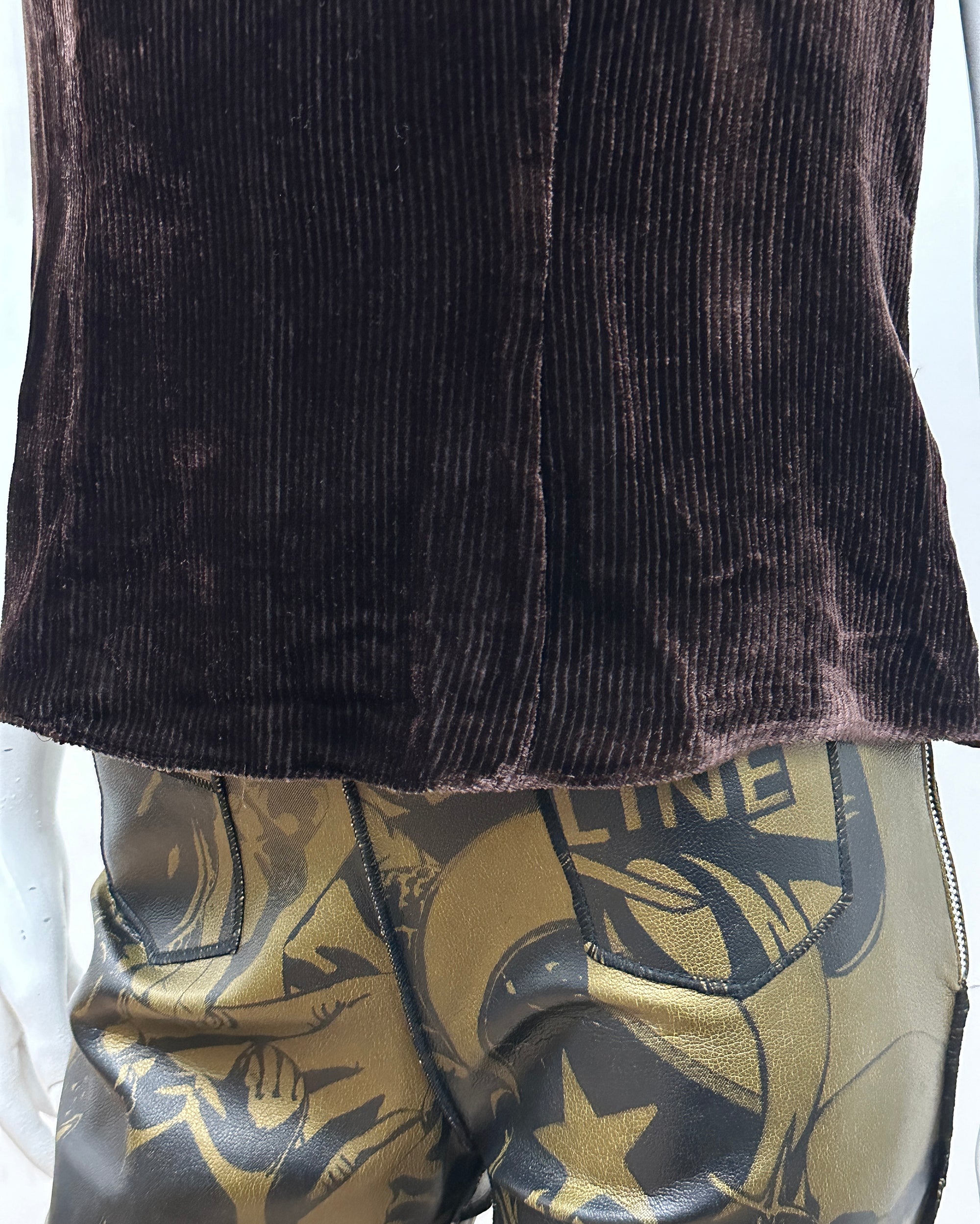 HIROKO KOSHINO Silk Courdroy Top M