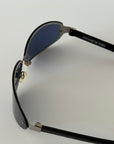 HISTOIRE DE VOIR Black and Blue Leather Sunglasses