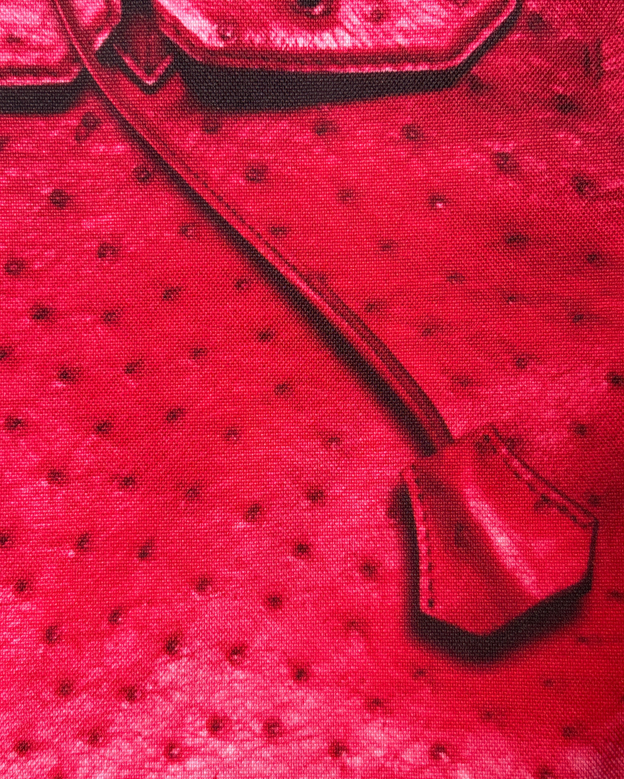 TALKING ABOUT ABSTRACTION Printed Red Jirkin Bag