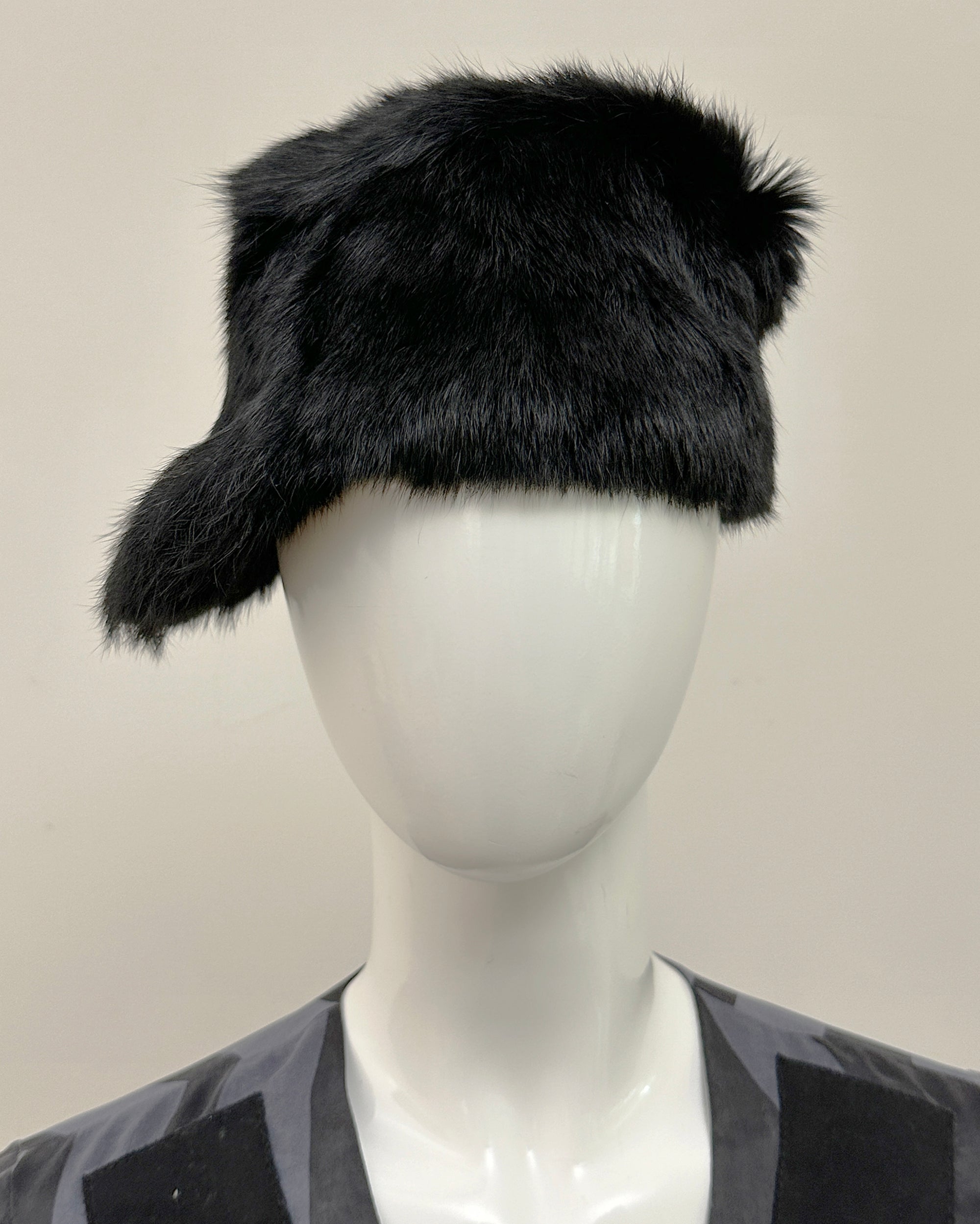 Black Fur Cap XS