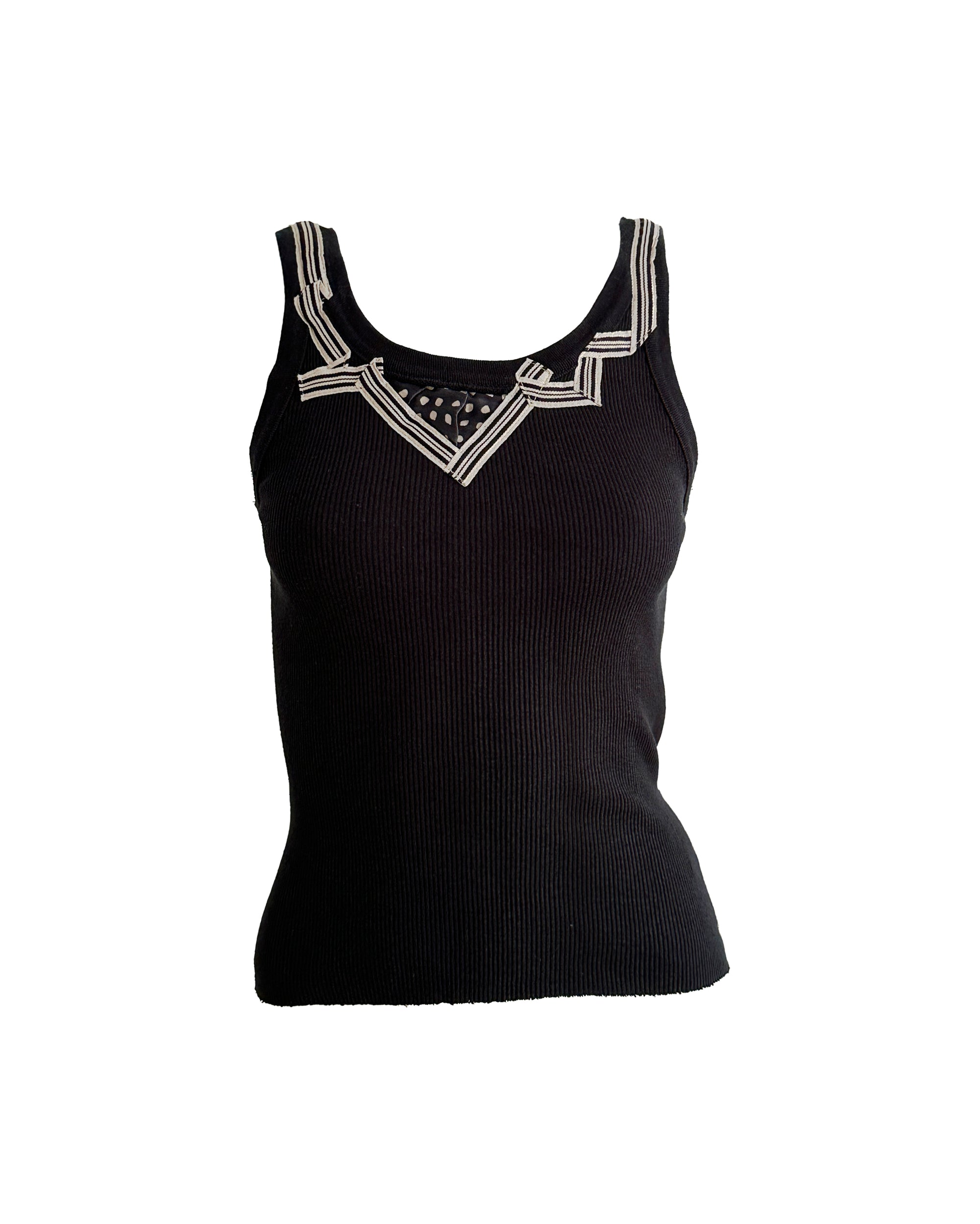 ANTONIO MARRAS Black Applique Tank Top XS
