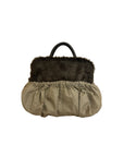 ZUCCA faux-fur and cotton handbag