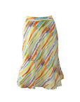 JC de CASTELBAJAC Silk Multicolor Text Print Skirt S/M