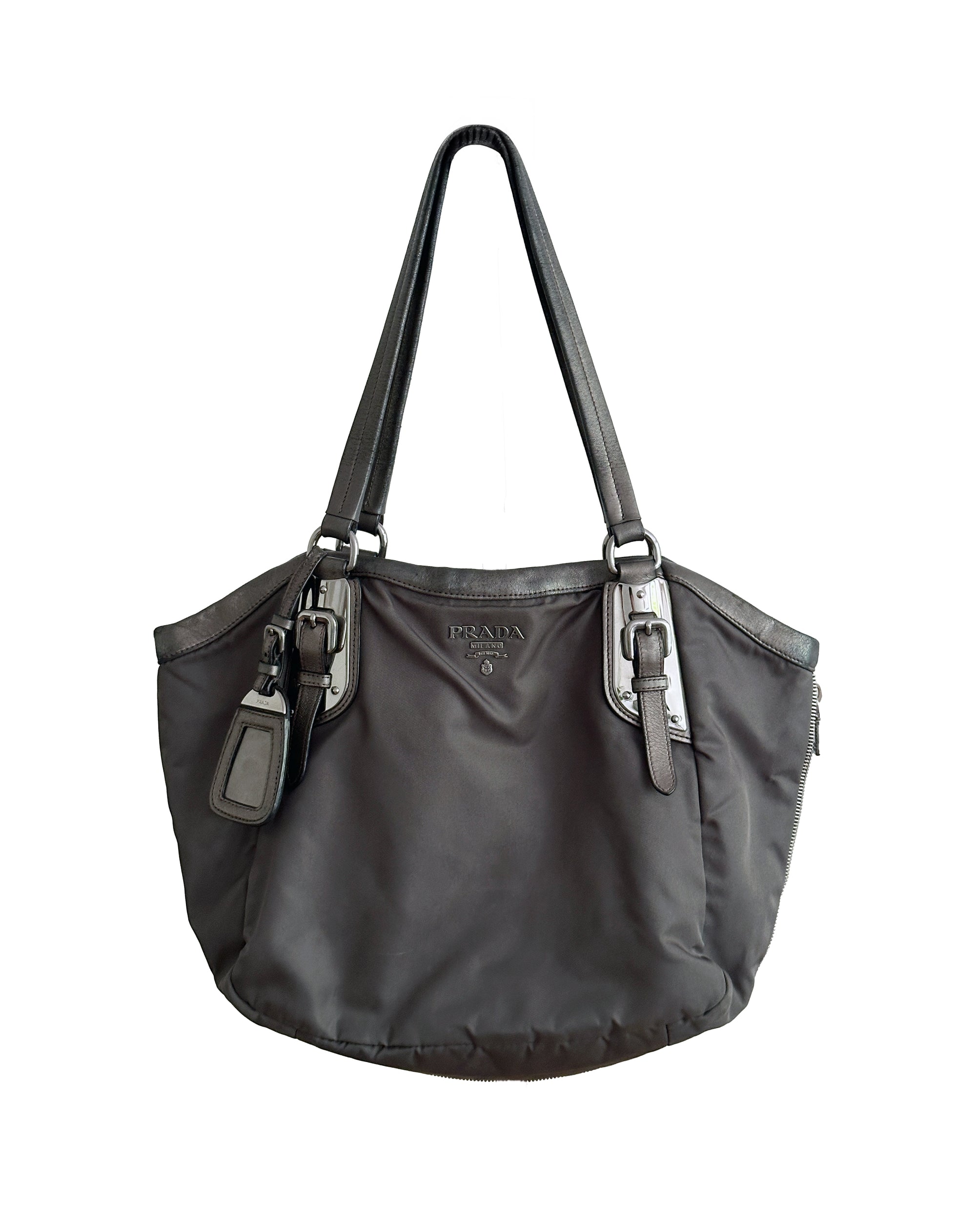PRADA FW 2007 Nylon Leather Shoulder Bag