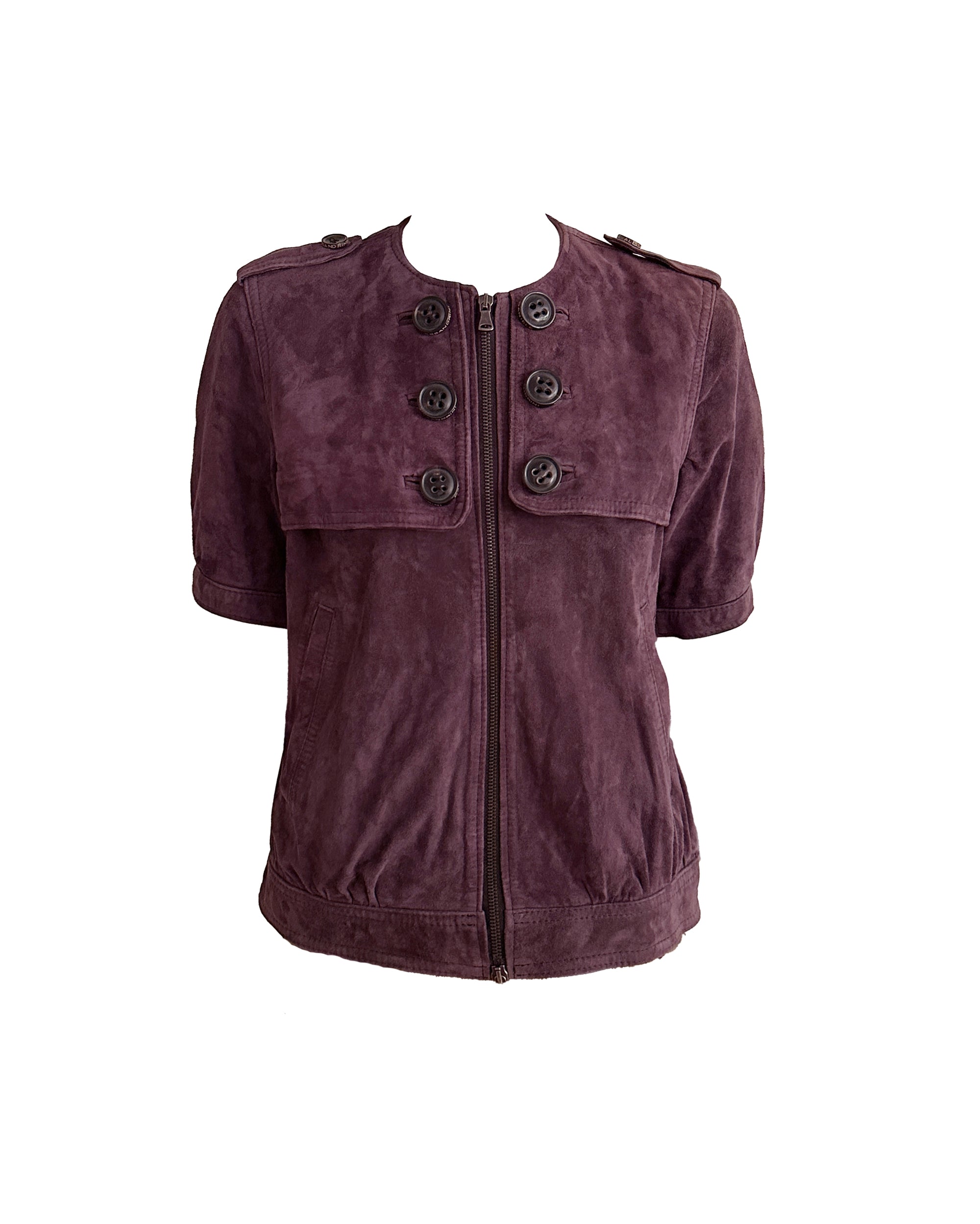 Plum Suede Short Sleeve Jacket M