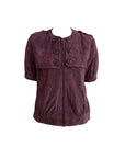 Plum Suede Short Sleeve Jacket M