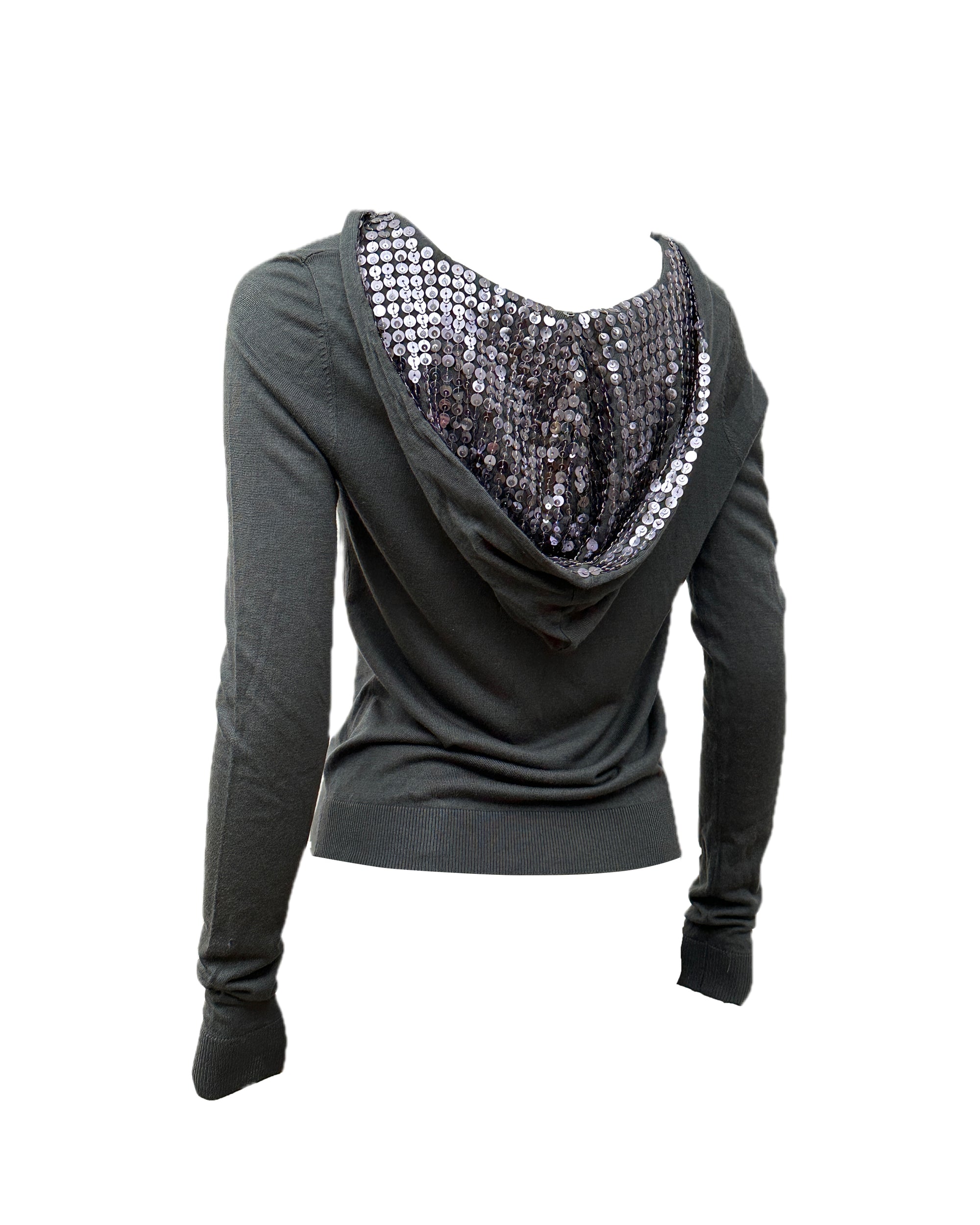 Sequin Hooded Top S