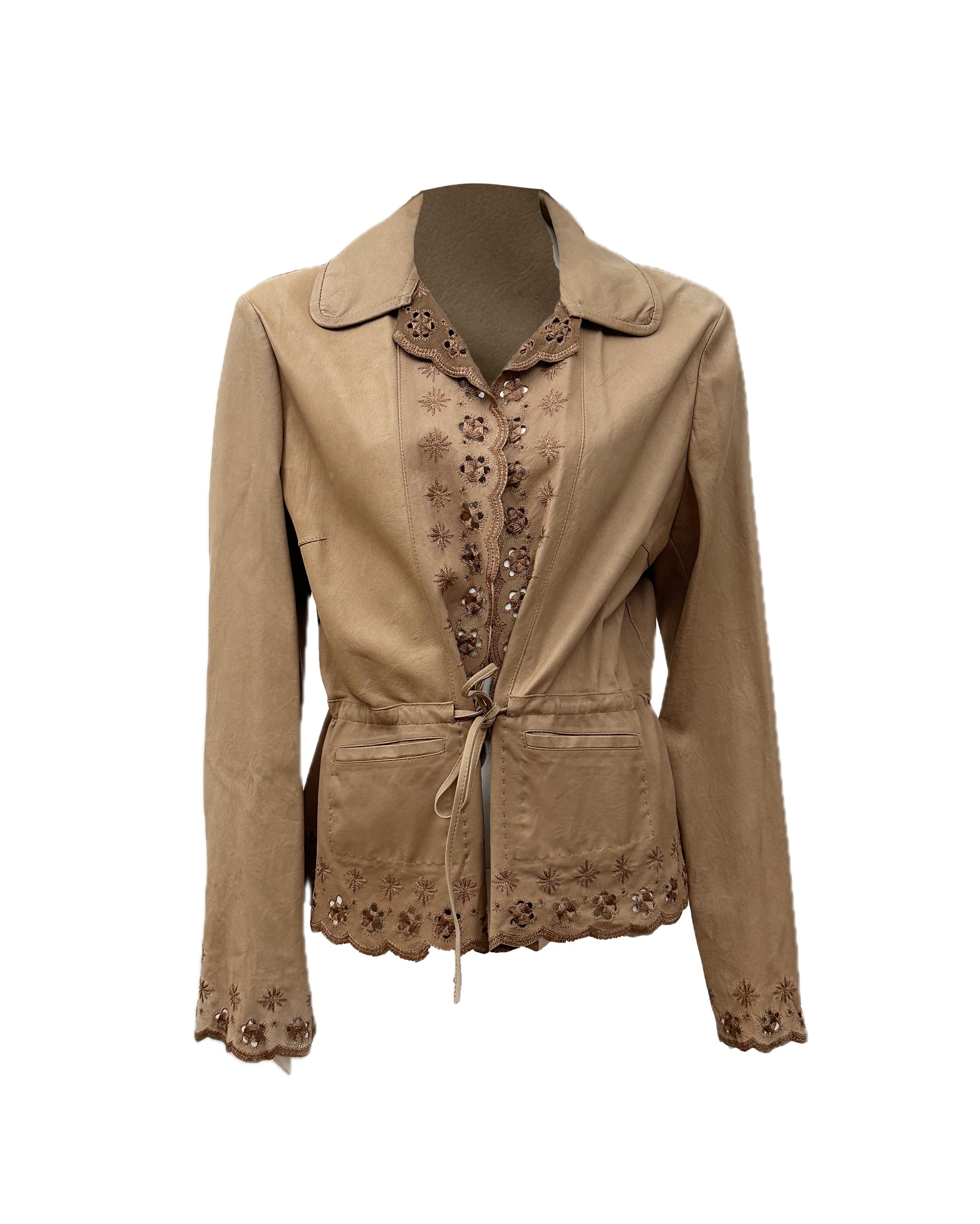 SPORTMAX Light Leather Jacket L
