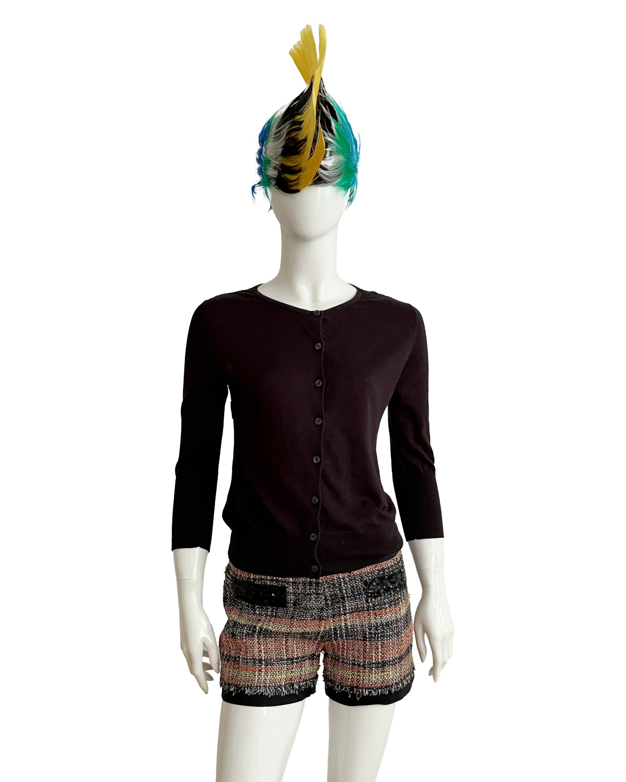 Tweed Sequin-Trimmed Shorts