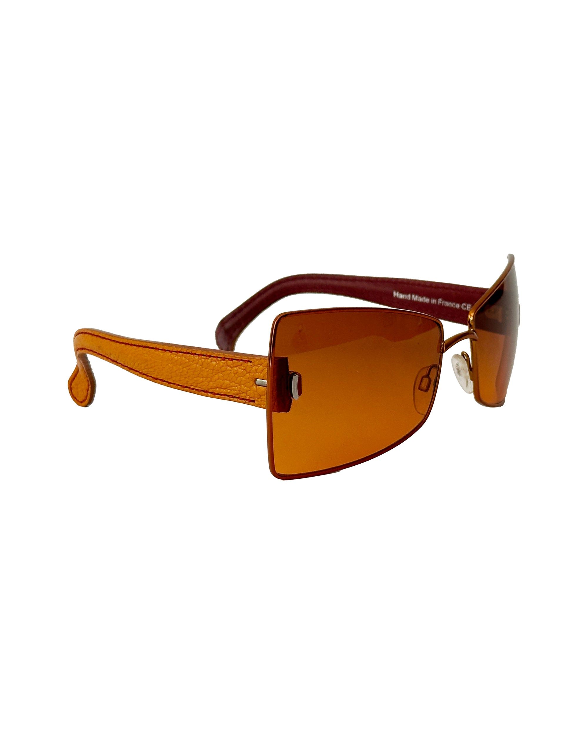 HISTORIE DE VOIR Orange Leather Sunglasses