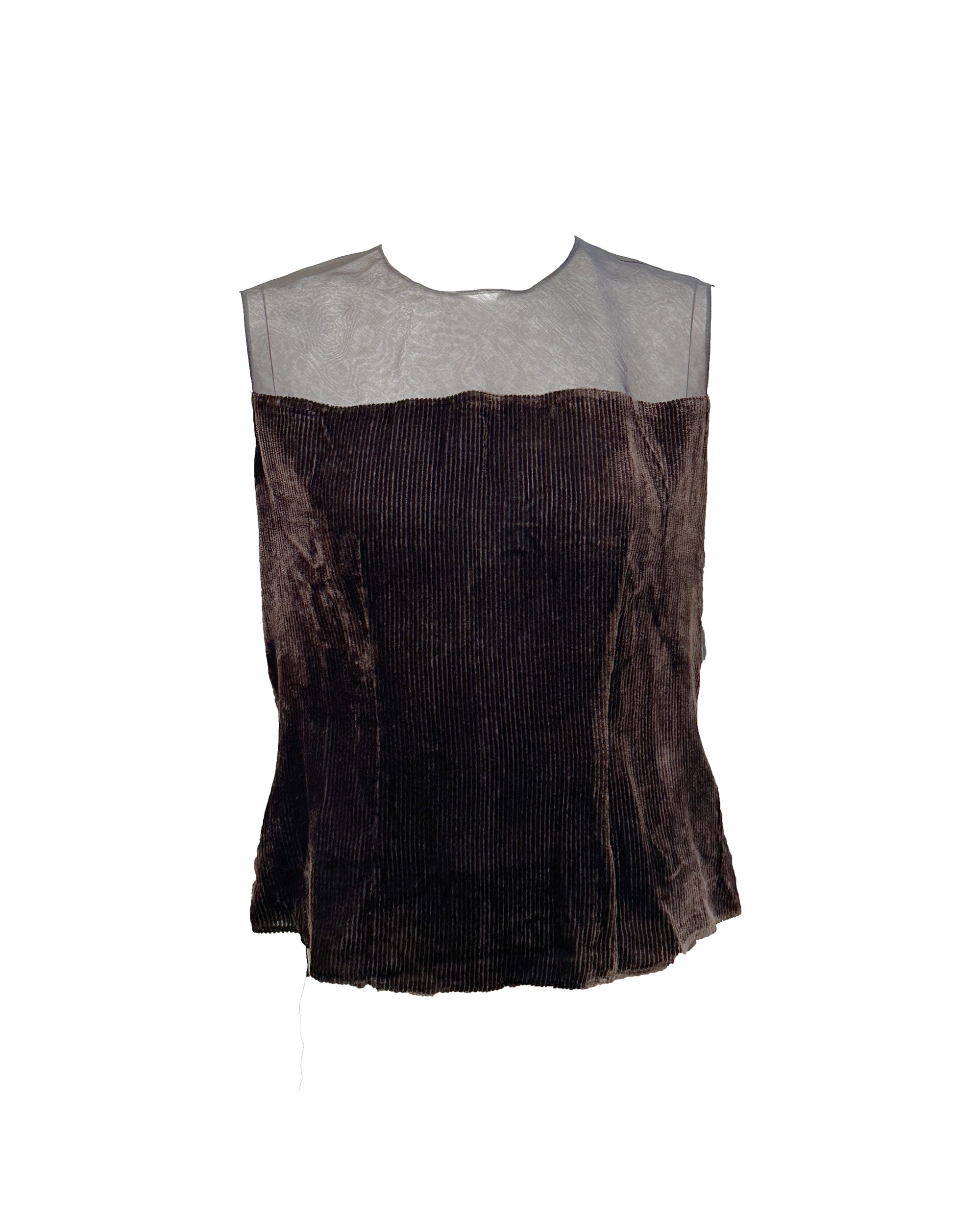 HIROKO KOSHINO Silk Courdroy Top M