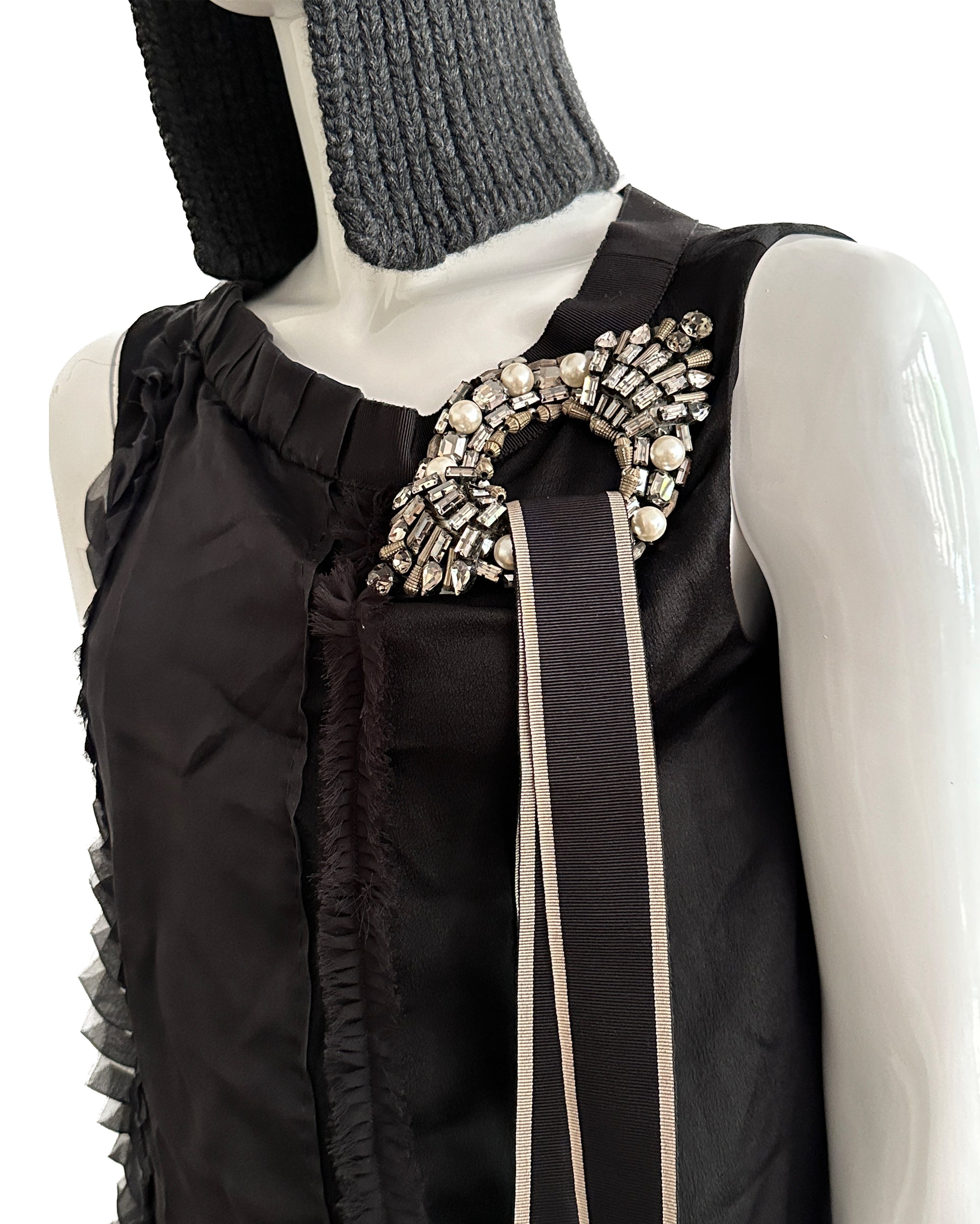 ALBERTA FERRETTI SS2006 Silk Appliqué Dress S